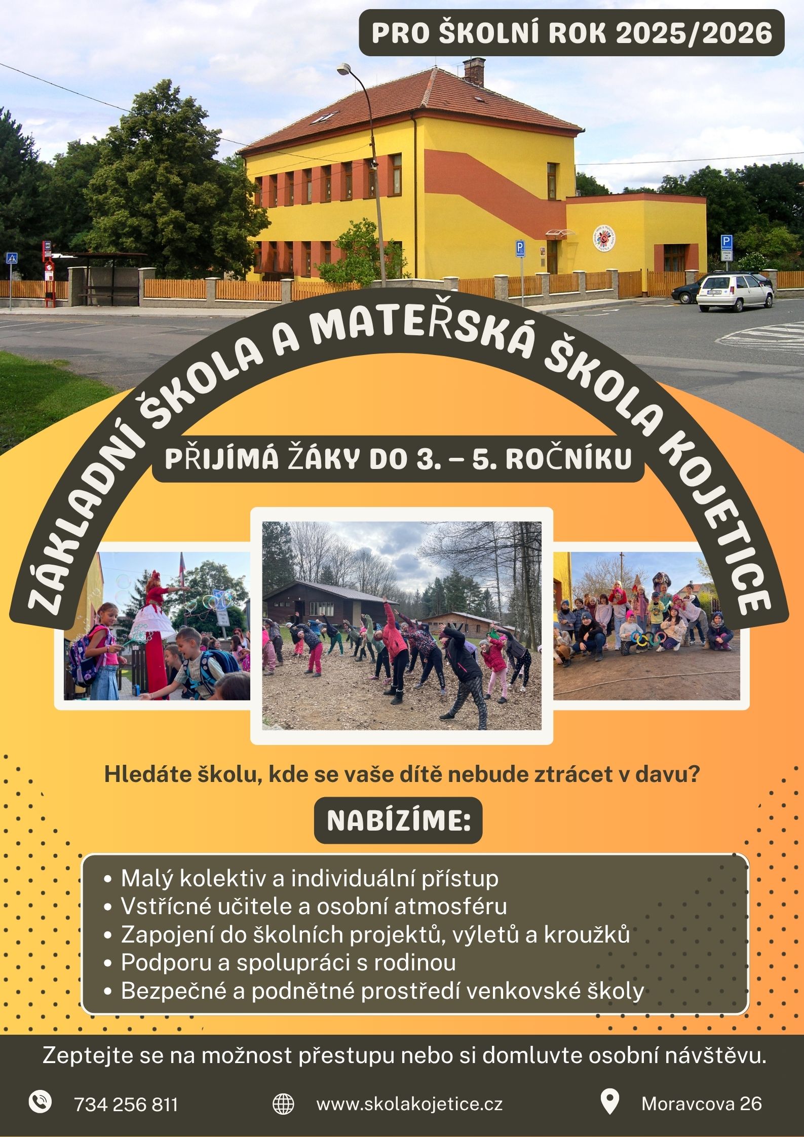 Přestup do ZŠ Kojetice? Rádi vás přivítáme!