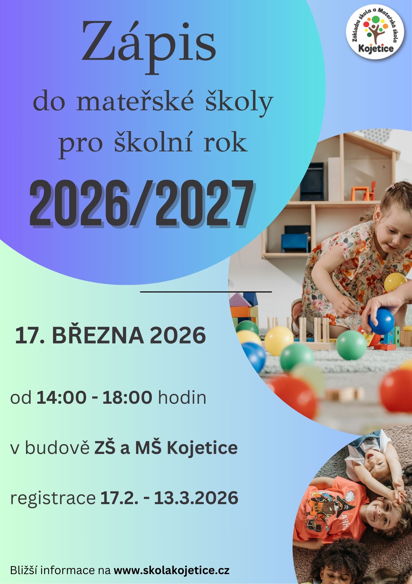 Zápis dětí do MŠ pro školní rok 2026/2027